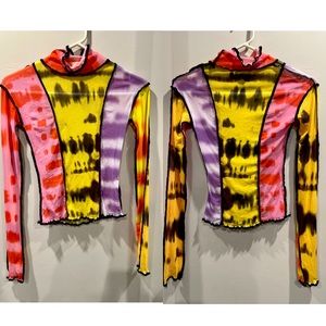 Sheer Long Sleeve Designed Shirt